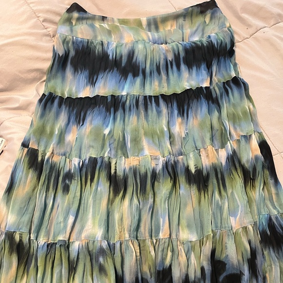 Christopher & Banks Dresses & Skirts - Christopher & Banks Blue Green Tiered Maxi Skirt
